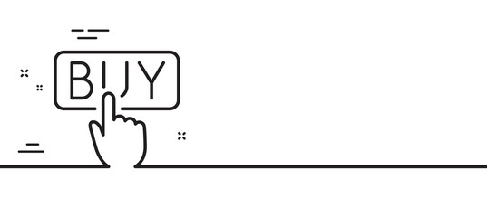 Fototapete - Click to Buy line icon. Online Shopping sign. E-commerce processing symbol. Minimal line illustration background. Buying line icon pattern banner. White web template concept. Vector
