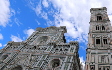 Wall Mural - Cathedral of florence also called  Saint Mary of the Flower in the Tuscany Region in Central Italy and the bell tower of Giotto