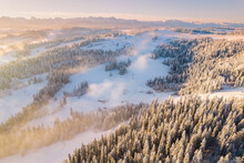 Drone View On Ski Slope Kotelnica Near Zakopane In Poland Tatras Mountains