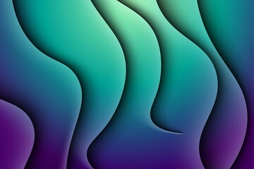 abstract colorful green purple gradient wavy shape dynamic light and shadow background.eps10 vector