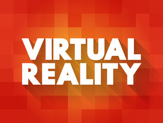 Poster - Virtual Reality text quote, technology concept background