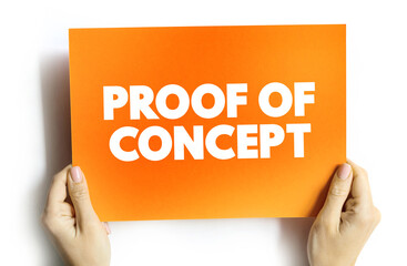 Poster - Proof of Concept text quote on card, concept background