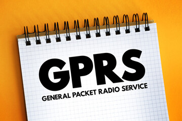 Poster - GPRS - General Packet Radio Service acronym on notepad, technology concept background