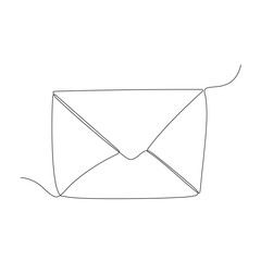Poster - Envelope email hand drawn icon. Message continuous line drawing  sign. Letter line art symbol. Vector illustration isolated on white.