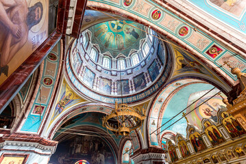 Canvas Print - Interior of the Orthodox Cathedral of the Beheading of John the Baptist in Zaraysk, Russia