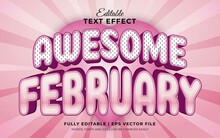 Awesome February 3d Editable Text Effect With Pink Heart Shape