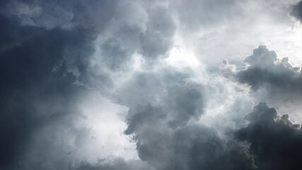 Wall Mural - pov thunderstorm with cumulonimbus dark clouds moving in the sky.