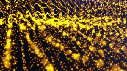 Wall Mural - abstract background golden high-tech waveform. audio spectrum glow simulation use for music and comp