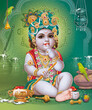 Lord Bal Krishna with colorful background wallpaper , God Bal Krishna poster design for wallpaper