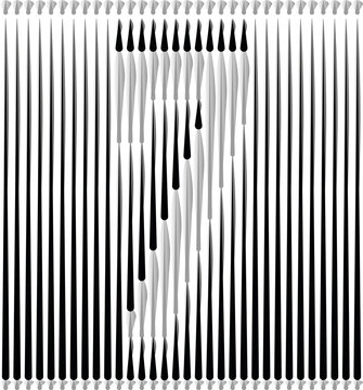 Lines Forming Number Logo Design - Number 7