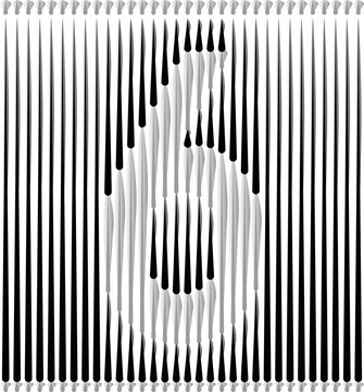 Lines Forming Number Logo Design - Number 6
