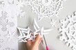 Making paper snowflakes with your own hands. Children's DIY
