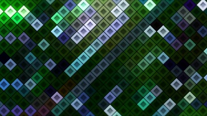 Poster - Abstract diagonal square mosaic pattern background, seamless loop motion graphics. Motion. Flickering tile silhouettes.