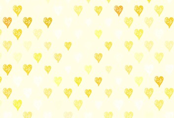 Poster - Light Red, Yellow vector background with hearts.