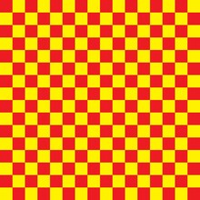 Yellow And Red Checkerboard Seamless Pattern Background. Vector Illustration.