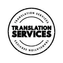 Poster - Translation Services text stamp, business concept background