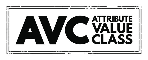 Poster - AVC - Attribute Value Class acronym text stamp, technology concept background