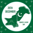 25 December, Quaid e Azam Day Post Design with the theme of tomb and Pakistan map. Vector illustration.
