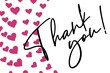 © Yasin - Thank You Card. Hand Written Lettering for Title, Heading, Photo Overlay, Wedding Invitation, Thank You Message. Heart shaped frame with thank you words, elegant thank you card