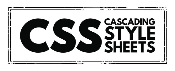 Poster - css - cascading style sheets acronym text stamp, technology concept background