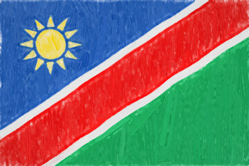 Wall Mural - Namibia painted flag