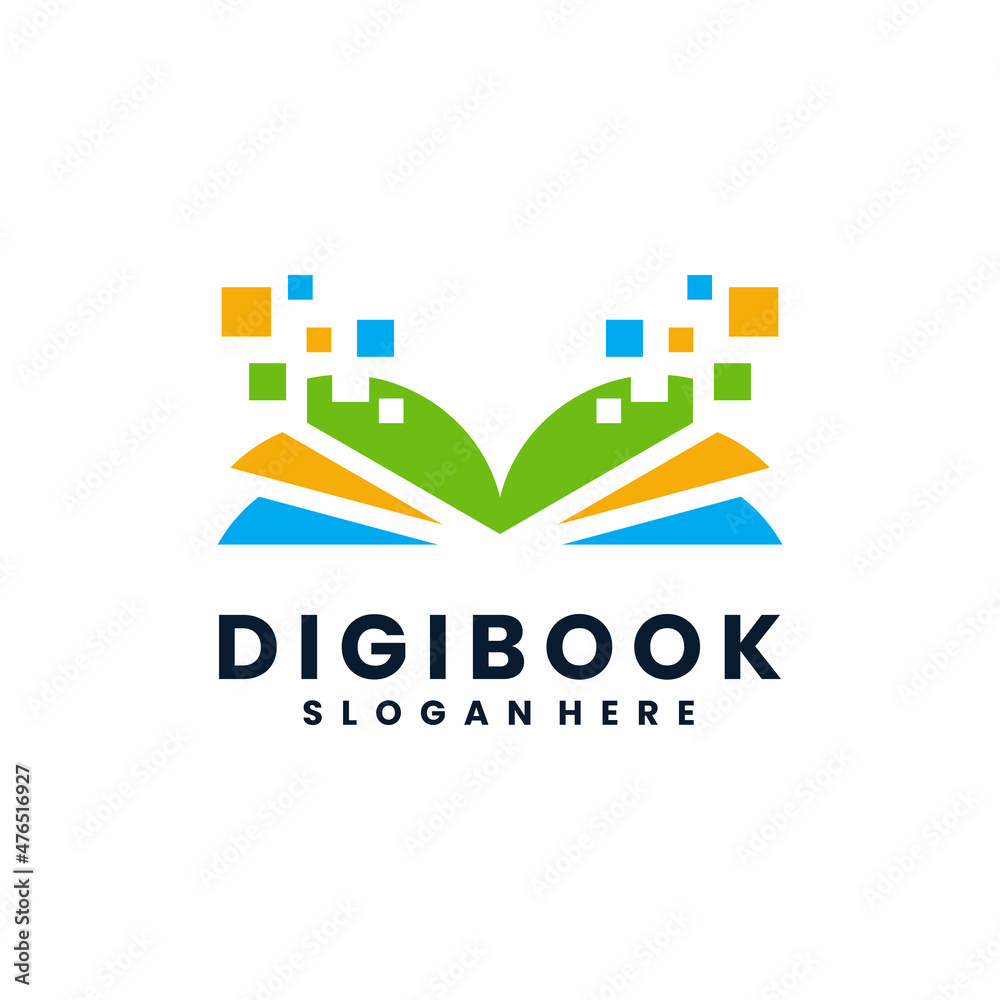 Digital book logo vector. Online school education logo. Stock Vector ...