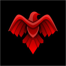Raven Gradient Logo Design Vector