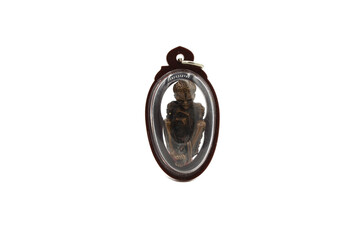 Thai buddha amulet pendant isolated on white background