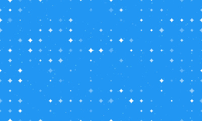 Poster - seamless background pattern of evenly spaced white star symbols of different sizes and opacity. vect