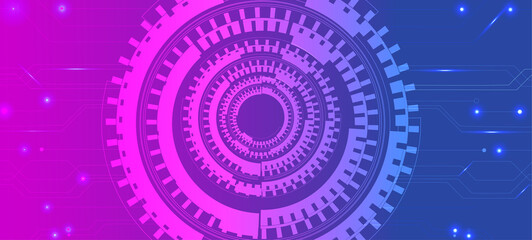 Wall Mural - Abstract technology background Hi-tech background vector illustration. stylish pink  for presentation, printing, business, banner. technology relative words on the mechanism of gears. 3D rendering.