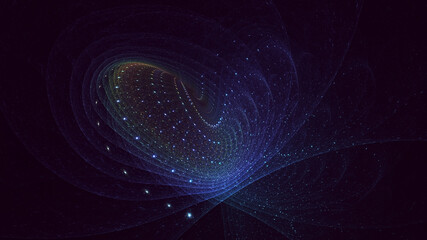 Wall Mural - 3D rendering abstract multicolor fractal light background