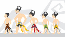 An Illustration Of Pandawa Figures. These Figures Is Very Well Known In The World Of Wayang, One Of Indonesia's Unique Traditions