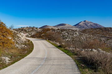 Wall Mural - The road in a Balkanian mountains. Croatia.