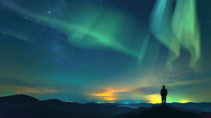 norway mountains northern lights vacation