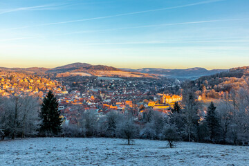 Winterlicher Morgenspaziergang durch das wunderschöne Abendlicht von Schmalkalden - Thüringen - Deutschland