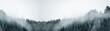 Leinwandbild Motiv Amazing mystical rising fog sky forest snow snowy trees landscape snowscape in black forest ( Schwarzwald ) winter, Germany panorama banner - mystical snow mood