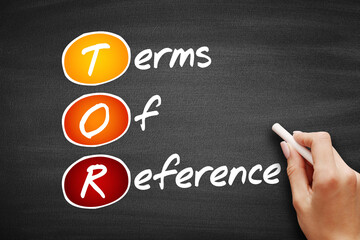 Aufkleber - tor - terms of reference, acronym business concept on blackboard
