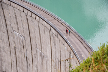 Impressing dam wall from the Mooserboden reservoir near Kaprung