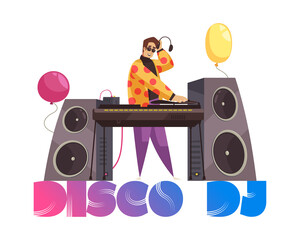 Sticker - DJ Playing Disco Composition