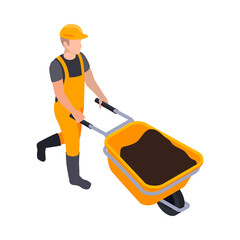 Sticker - Asphalt Wheelbarrow Worker Composition