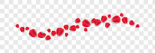 Vector Rose Petals On Isolated Transparent Background. Petals PNG. Holiday, Valentine's Day.
