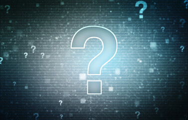 Poster - 2d illustration question mark background