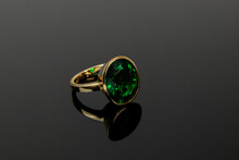 Emerald Green Ring On Dark Background