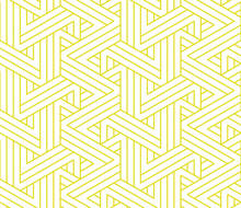 Abstract Geometric Pattern With Stripes, Lines. Seamless Vector Background. White And Yellow Ornament. Simple Lattice Graphic Design
