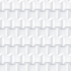 Poster - Volume realistic vector cubes texture, light geometric seamless tiles pattern, design white background for you projects 