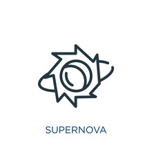 Supernova Thin Line Icon. Universe, Astronomy Linear Icons From Astronomy Concept Isolated Outline Sign. Vector Illustration Symbol Element For Web Design And Apps..