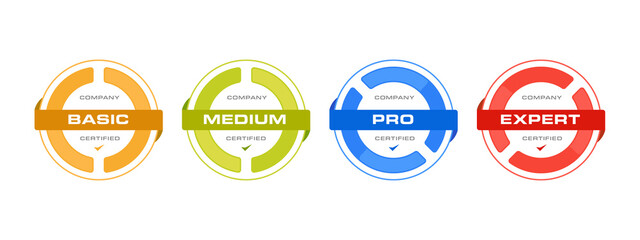 Poster - certified badge logo design for company training badge certificates to determine based on criteria. 