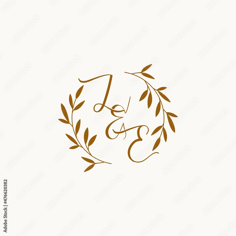 LE initial wedding monogram logo Stock Vector | Adobe Stock