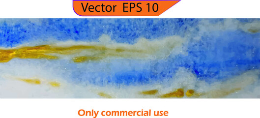 Wall Mural - Blu and gold  banners background, watercolor effect. 