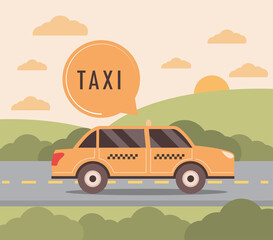 Wall Mural - taxi route landscape